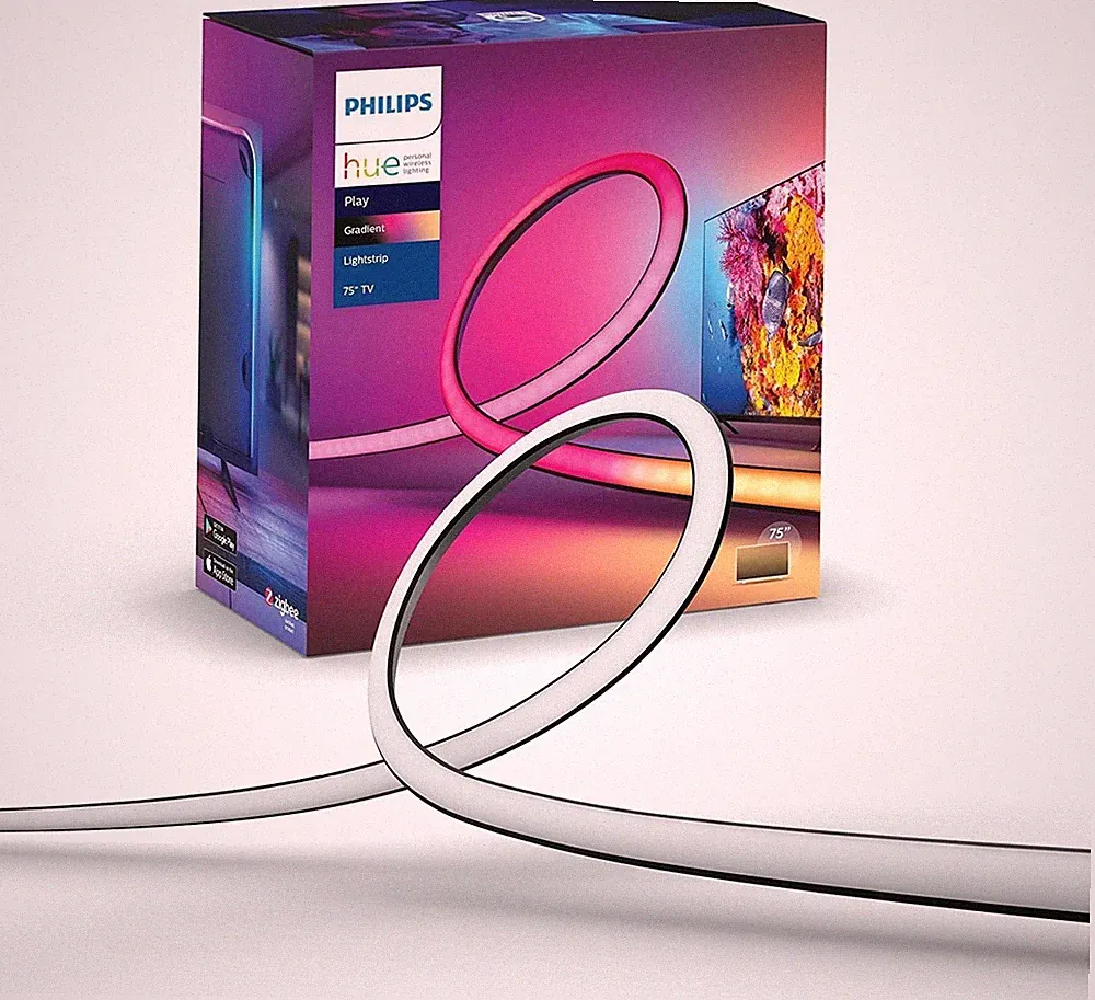 Philips Hue White & Color Ambiance Gradient Lightstrip (75 Zoll), Dimmbarer LED