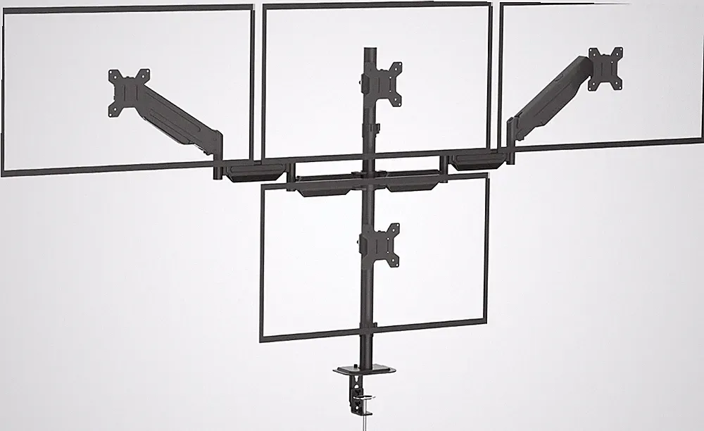 Pholiten Monitorhalterung Für 4 Monitore, Bis 32 Zoll, VESA 75X75/100X100 Mm, Ga