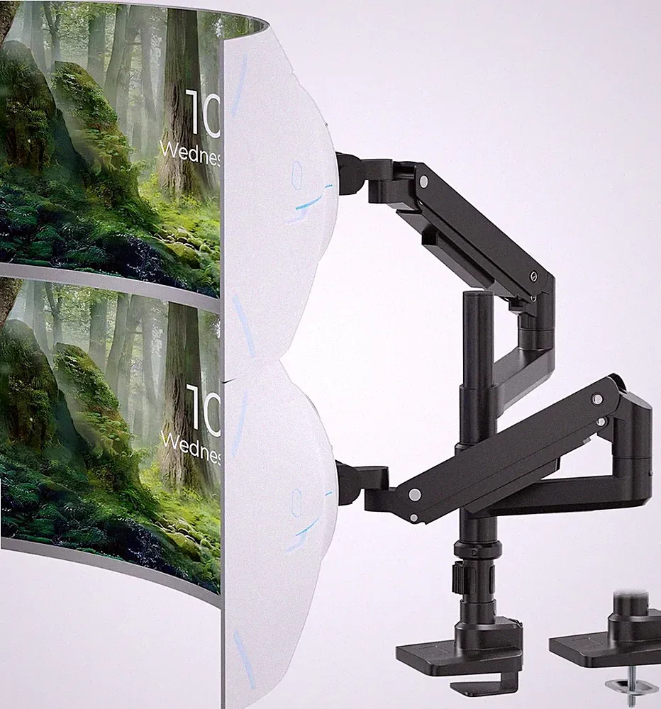 PUTORSEN Monitor-Halterung 2 Monitore 17 bis 49 Zoll Bildschirm, 2-20 kg pro Arm