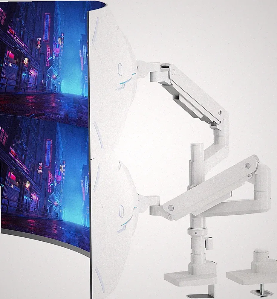 PUTORSEN Monitorhalterung 2 Monitore Übereinander Für 17-49 Zoll Flach & Curved