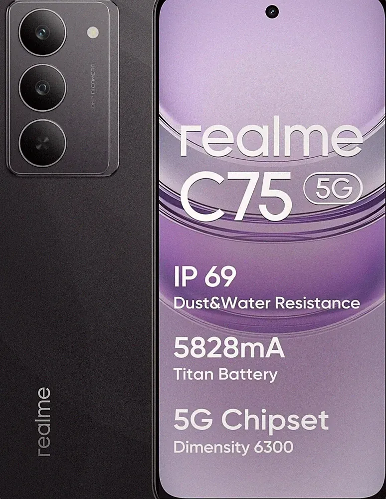 Realme C75 5G 256GB Storm Black, Android Handy, 6,72 Zoll / 17,069 cm, 8 GB RAM