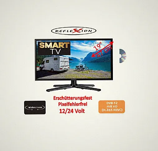 Reflexion LDDW19i LED Smart TV mit DVD & Triple Tuner DVB-S2/C/T2 HD 12/24/230V
