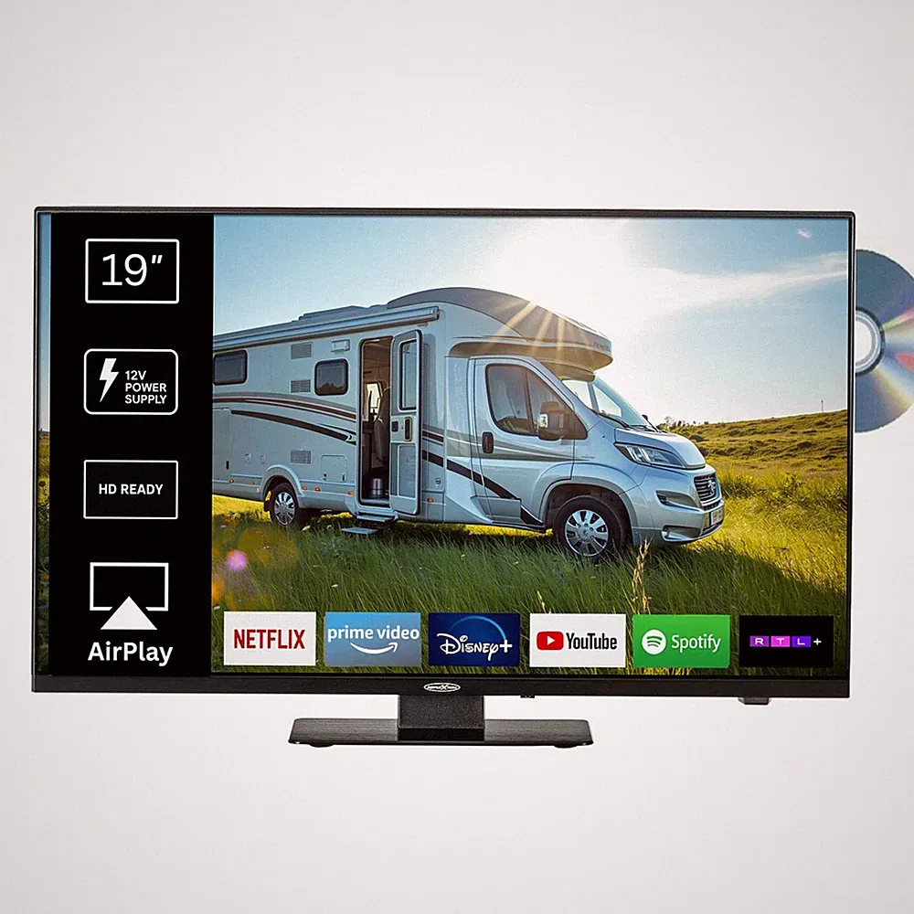 Reflexion LDDX19IBT Black Smart TV mit int. DVD-Laufwerk für Caravan 12/24/230 V