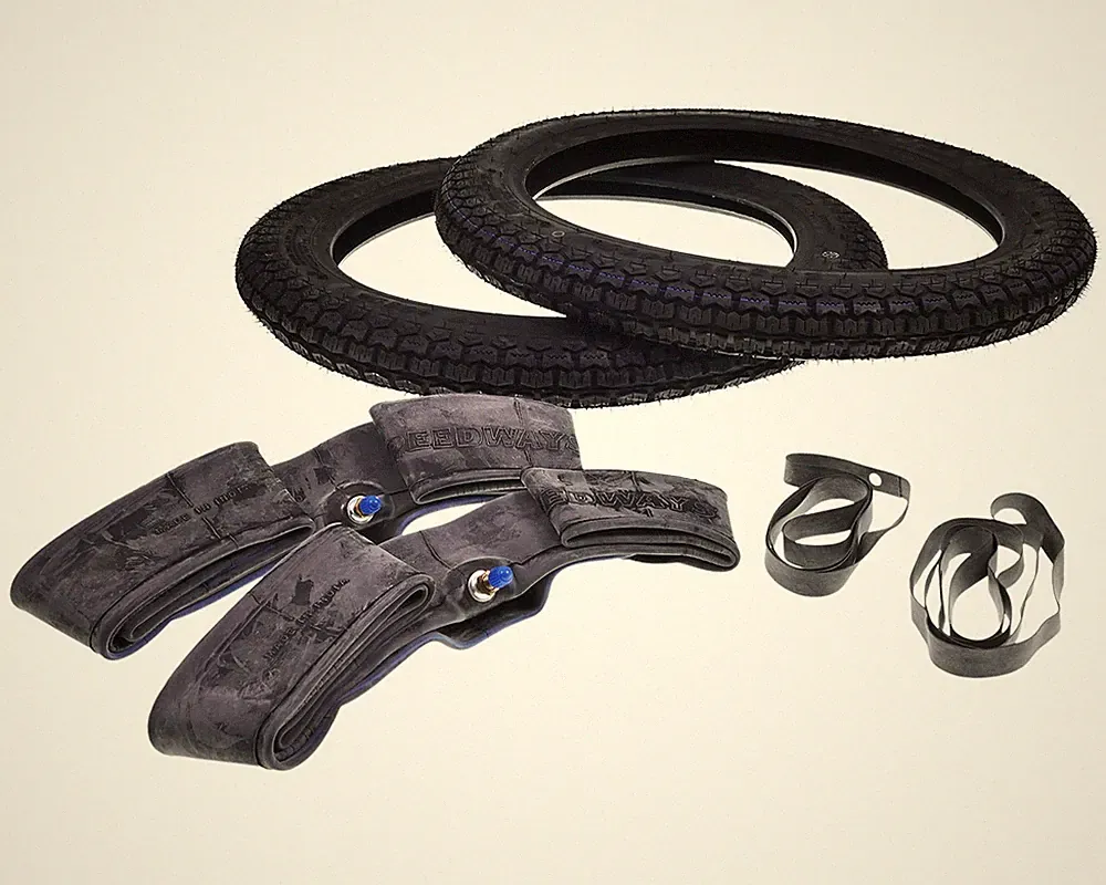 Reifensatz Kenda K254 2x Reifen 2.75-17 TT/TL + Schlauch Felgenband 17 Zoll