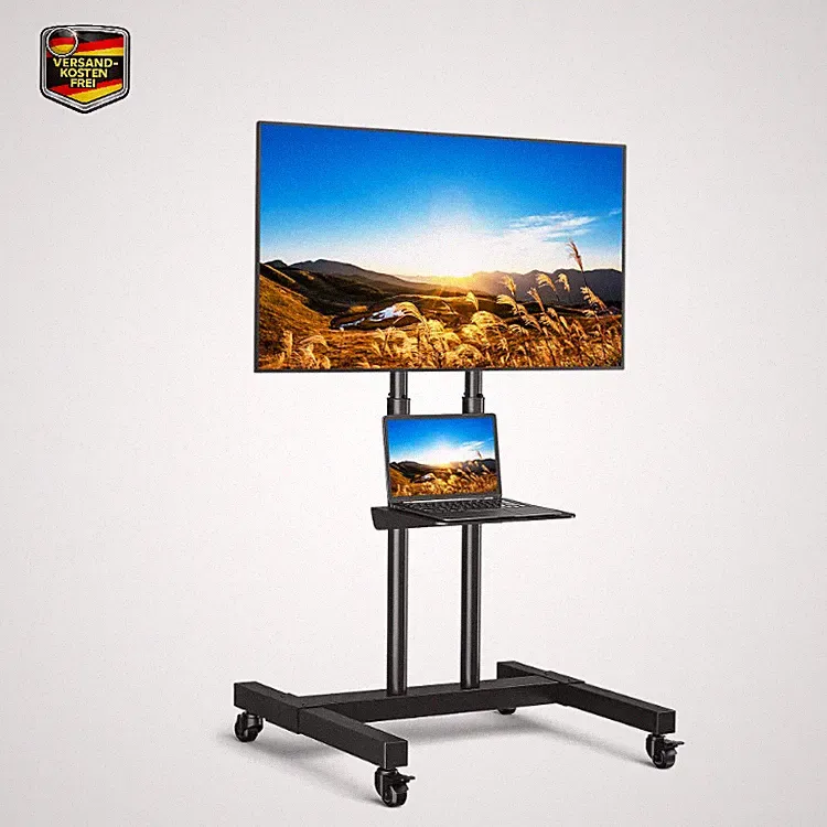 RFIVER TV Ständer Rollbar für 32-80 Zoll Flach Curved Fernseher bis 50 kg, VESA