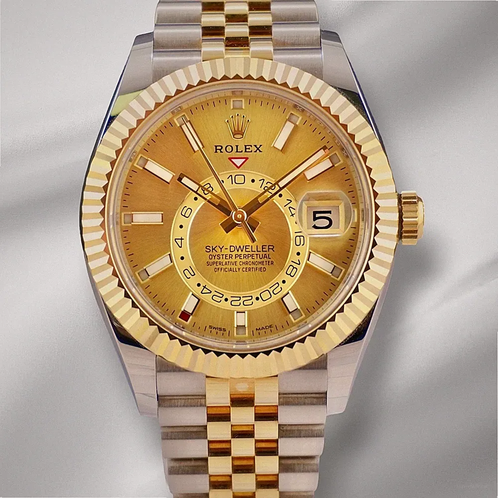 Rolex Sky-Dweller 42mm Edelstahl 18K Gelbgold Herrenarmbanduhr 326933