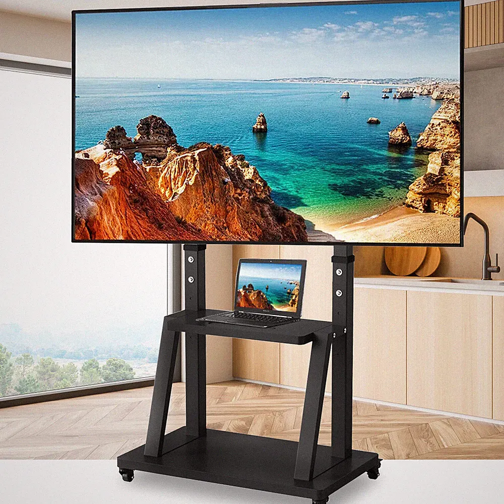 Rollbar TV Ständer Standfuß mit Rollen Fernsehständer für 32-80 Zoll LED LCD HD