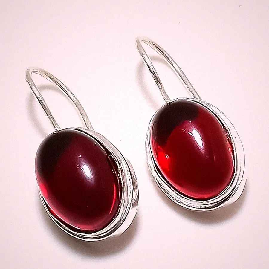 Roter Karneol Edelstein 925 Sterlingsilber Schmuck Ohrstecker Größe 0,75 Zoll