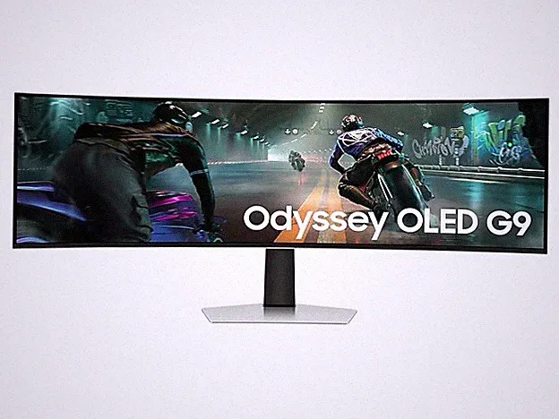 Samsung G91SDDQHD, 144Hz 49 Zoll Ultra Wide Curved Gaming OLED Monitor - Silber
