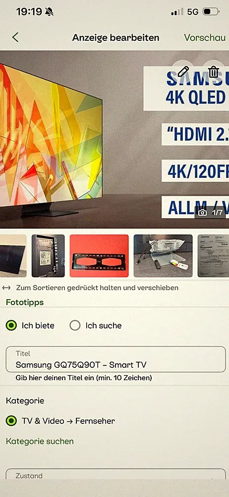Samsung GQ75Q90T 75 Zoll QLED 4K 120Hz / wie NEU!