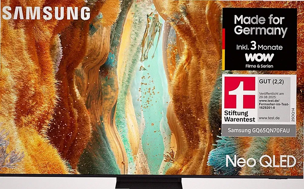 Samsung Neo QLED 4K QN70F 65 Zoll (163 cm) Mini LED Fernseher, NQ4 AI Gen2 Proz