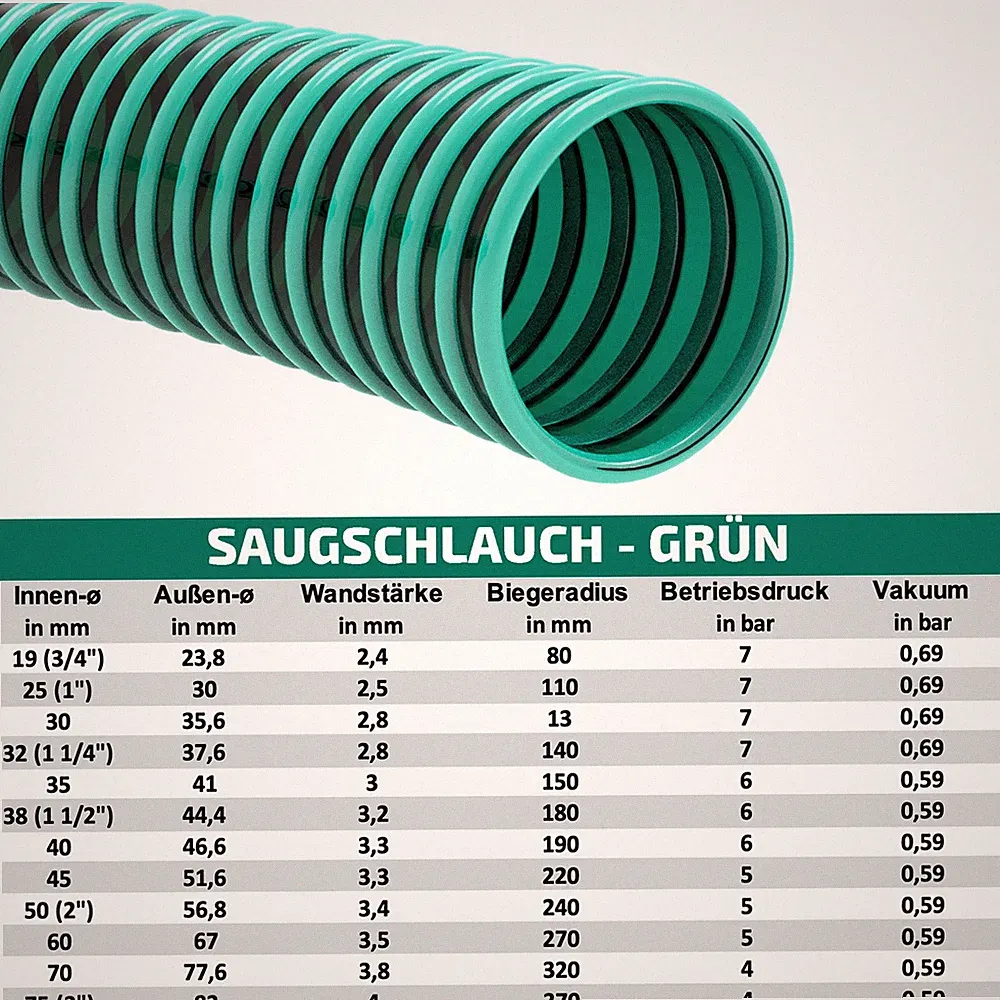 Saugschlauch Spiralschlauch Pumpenschlauch Förderschlauch Pool Druckschlauch