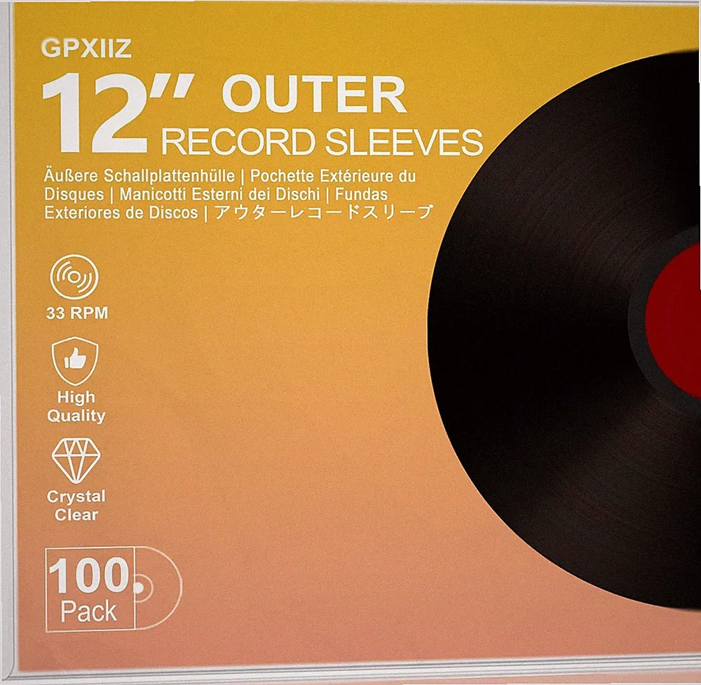 Schallplattenhüllen 12 Zoll Transparent Vinyl 100 Stück 12,75" x 12,75" LP