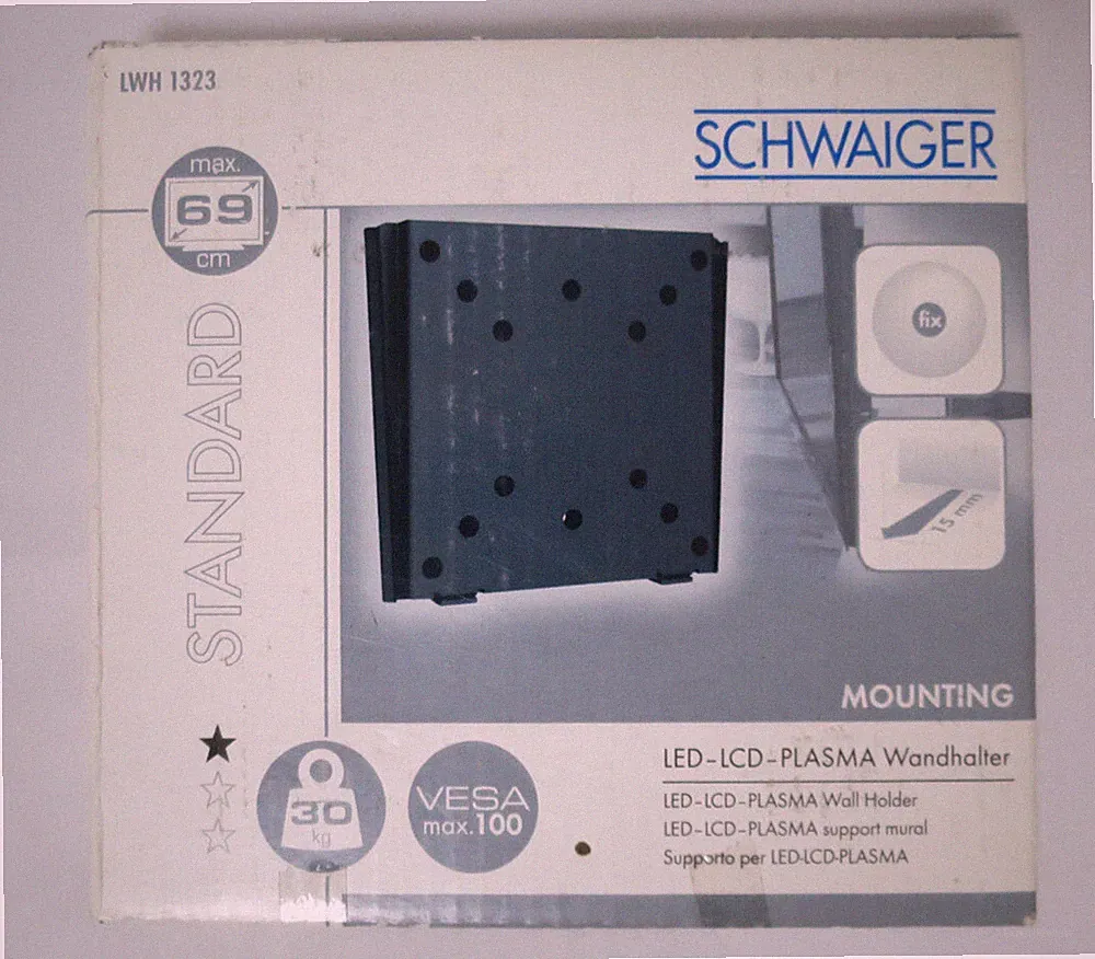 SCHWAIGER TV Wandhalterung bis 29 Zoll für LCD LED HD Fernseher max VESA 100x100