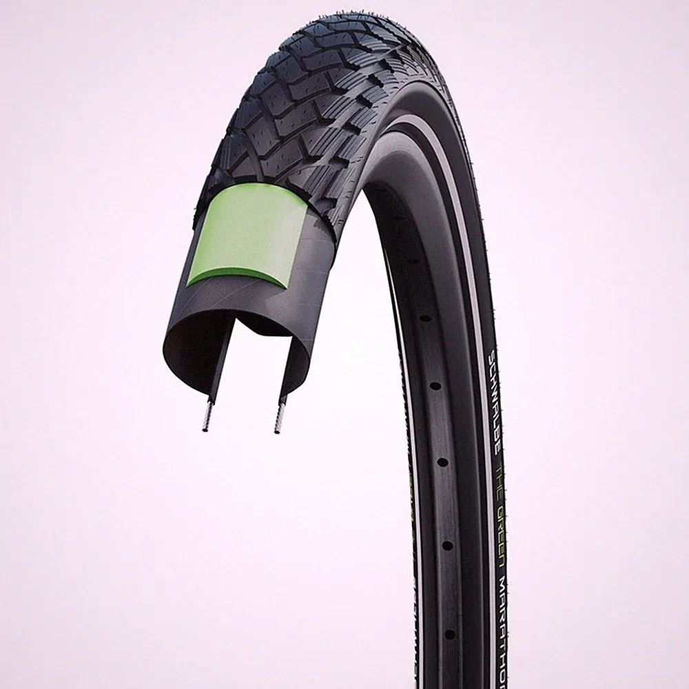 Schwalbe Fahrrad Reifen Grün Marathon HS620 28" 28 x 1.75 Zoll GG Eco Schwarz