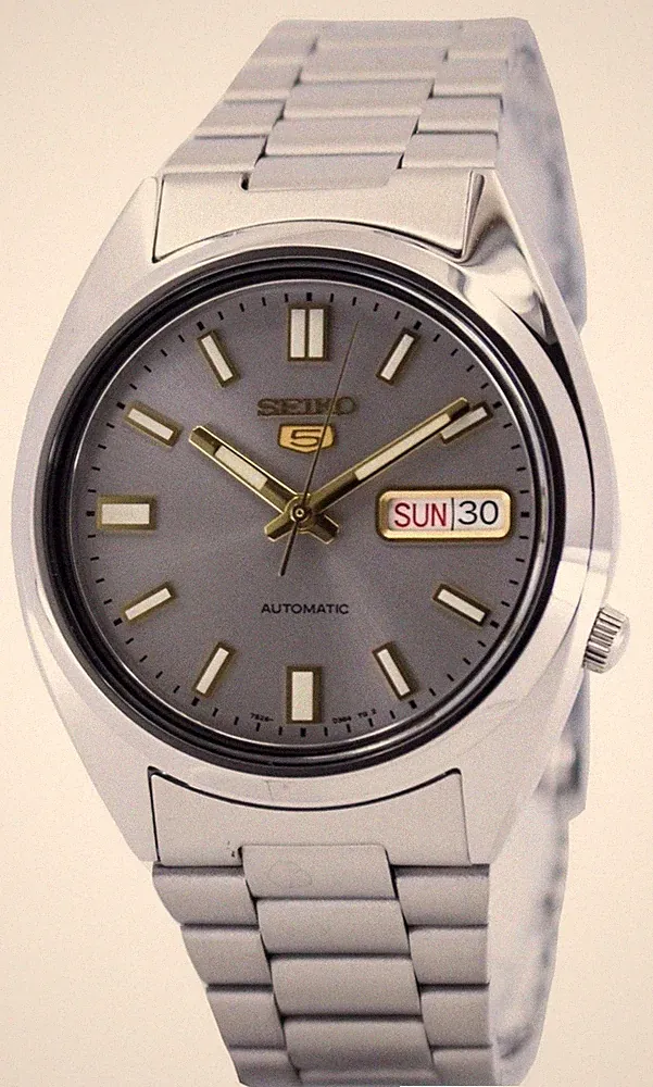 Seiko 5 Grau Gold SNXS75K1 Automatik 30M Wasserdicht Herrenuhr !!!OHNE ZOLL!!!
