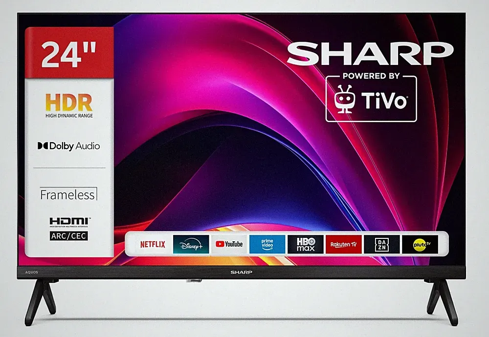 Sharp 24HE2745E Fernseher 24 Zoll Smart TV by TiVo HDR TV HD Triple-Tuner 2.Wahl