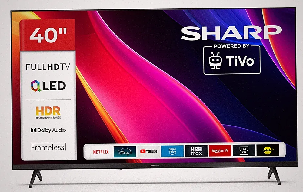 Sharp 40HE3745E QLED Fernseher 40 Zoll Smart TV by TiVo HDR TV Full HD gebraucht