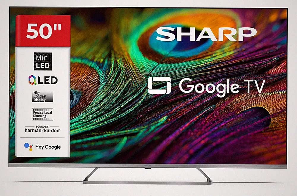 Sharp 50JP7765E QLED Fernseher 50 Zoll Google Smart TV 4K HDR Dolby Vision 2026