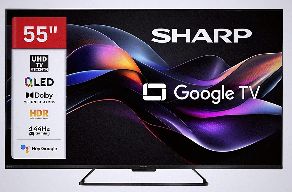 Sharp 55HR7765E QLED Fernseher 55 Zoll Google Smart TV 4K HDR Dolby Vision Atmos
