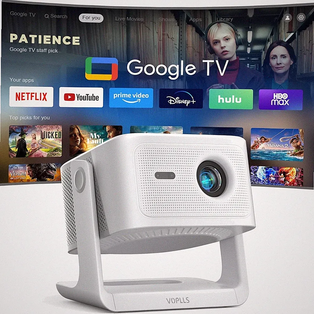 Smart Beamer【Google TV/Offizielle App】 Beamer 4K Heimkino 1200ANSI mit Autofo...