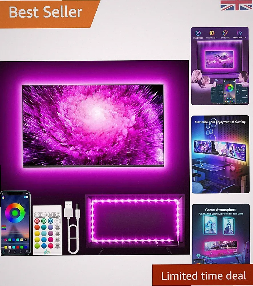 Smart RGB TV LED Hintergrundbeleuchtung für 45-75 Zoll Fernseher | Musik Sync & App gesteuert |...