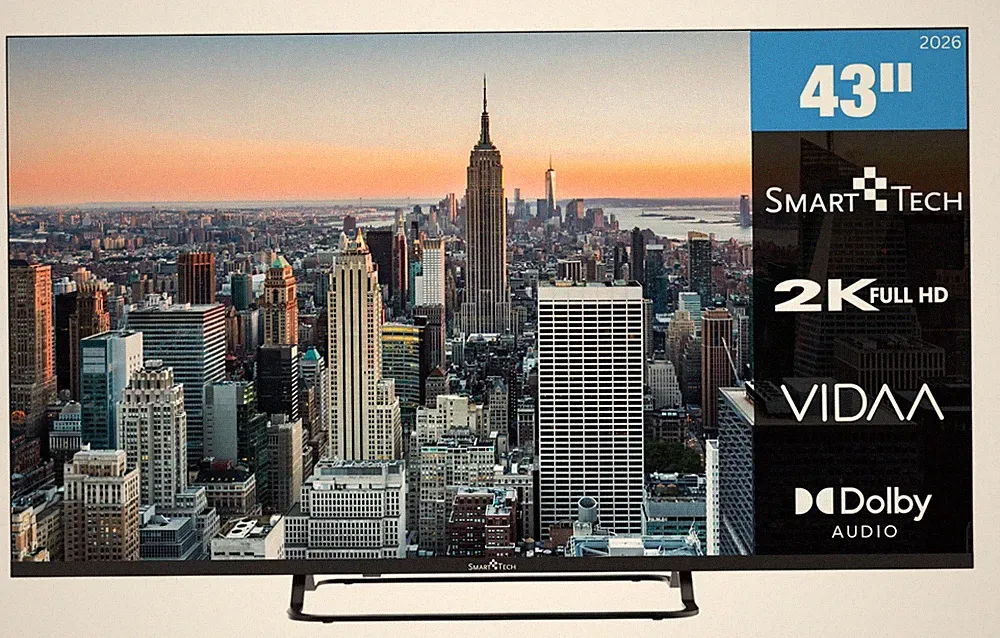 Smart Tech 43FV02V Fernseher 43 Zoll Smart TV VIDAA Full HD Triple-Tuner 2026