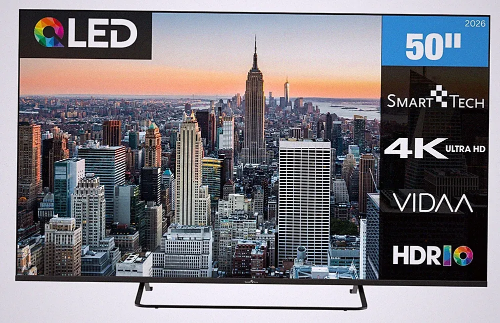 Smart Tech 50QV02K QLED Fernseher 50 Zoll 4K Smart TV VIDAA HDR TV UHD 2026