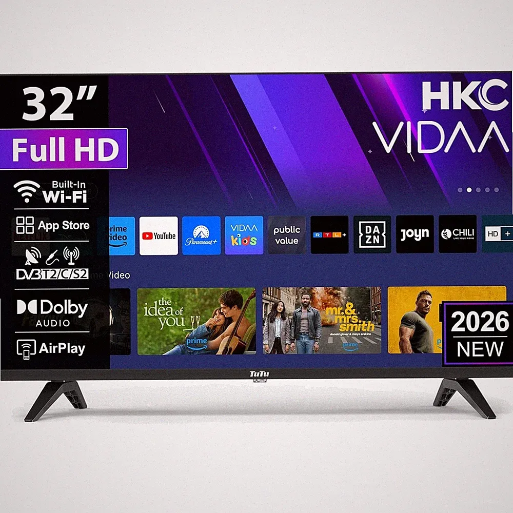 Smart TV 32 Zoll Full HD LED WLAN DVB-T2 HDMI USB integrierte Apps Fernseher