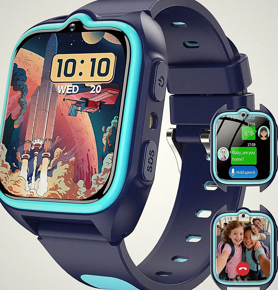 Smartwatch für Kinder mit HD Touchscreen GPS SOS 4G Anruf Video 1,75 Zoll