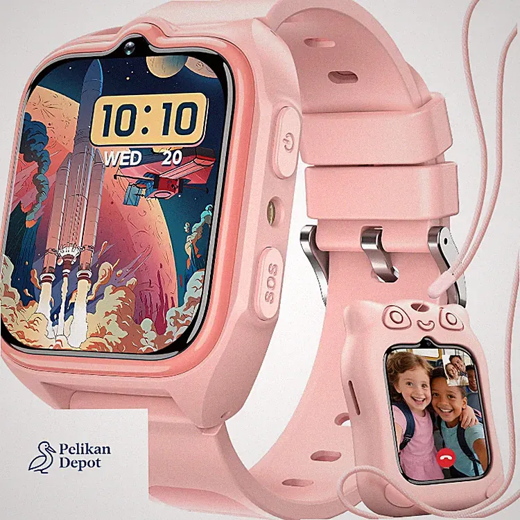 Smartwatch für Kinder Rosa 1,75 Zoll HD Touchscreen GPS 4G SOS Anr