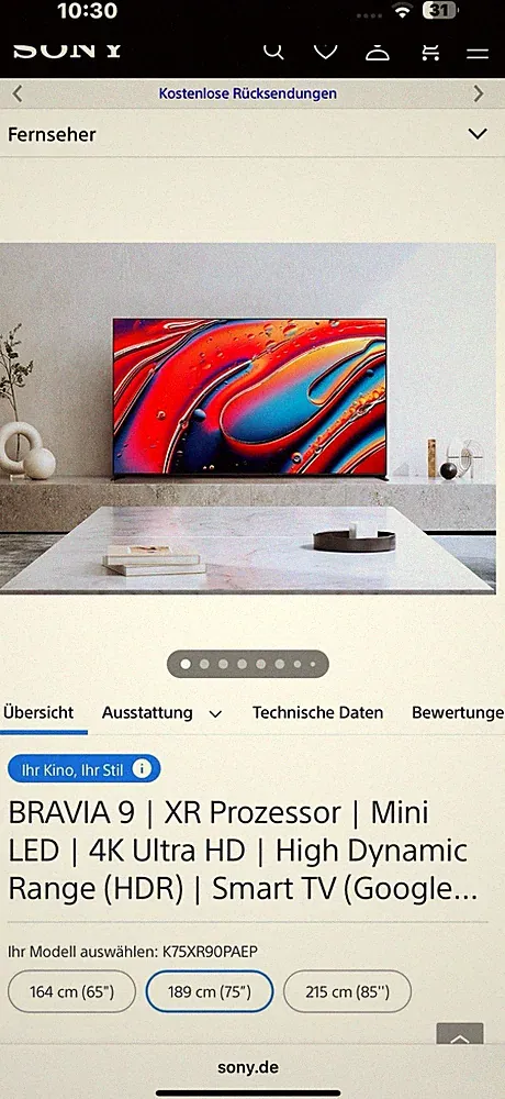 HLG QLED 75 Zoll