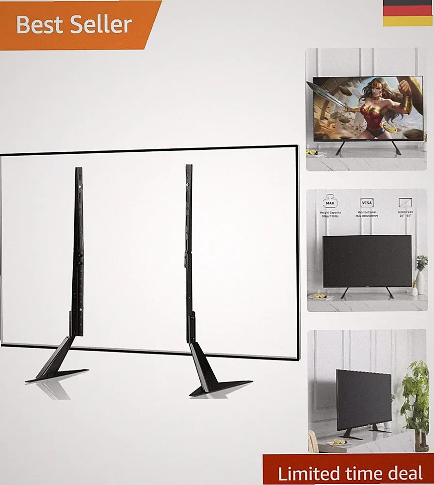 Stabiler Metall TV Ständer für bis zu 65 Zoll – VESA kompatibel und kratzfest