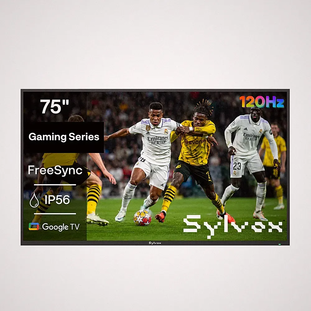 SYLVOX 190cm Outdoor TV 120Hz Google TV 4K UHD WLAN- und Bluetooth-Verbindungen