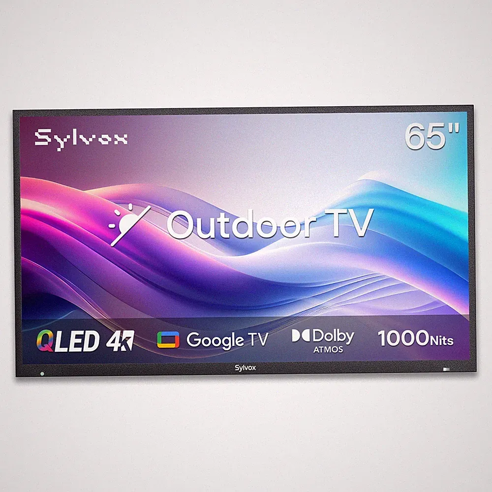 Sylvox 65-Zoll-Außenfernseher mit QLED und Google Assistant-Unterstützung IP55