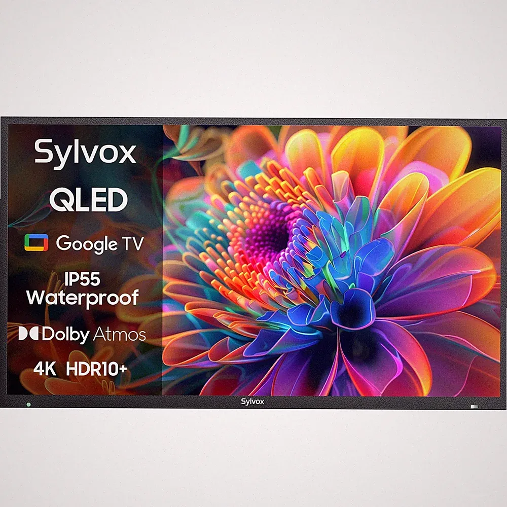 Sylvox 75 Zoll QLED Smart Outdoor TV Google Assistant Integriertes Chromecast