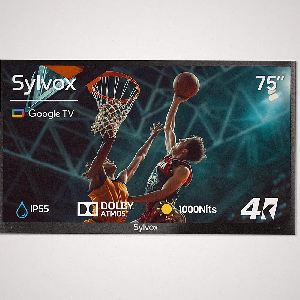 Sylvox 75 Zoll Smart-Google-TV für den Außenbereich mit Dolby Atmos, 4K,1000 nit
