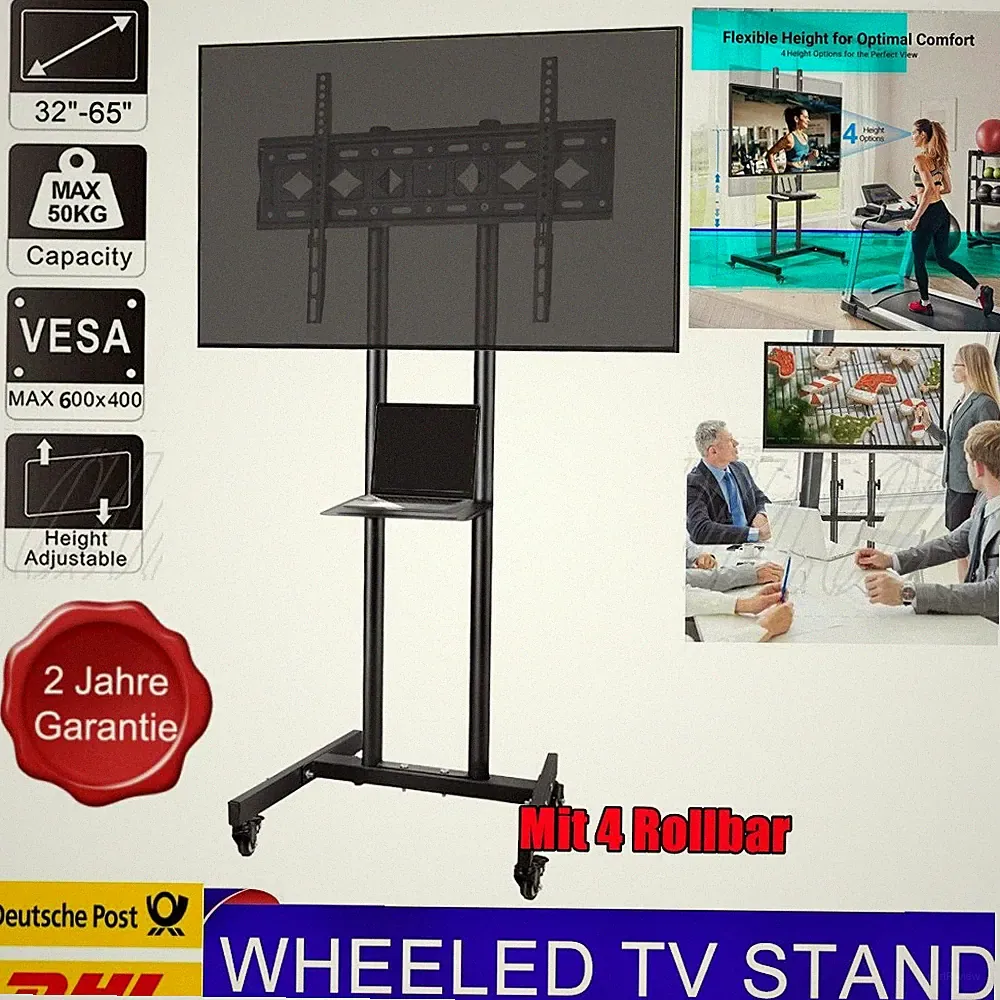 TANBURO TV Wandhalterung 32-75 Zoll schwenkbar & neigbar bis 50kg schwarz,5 Typ