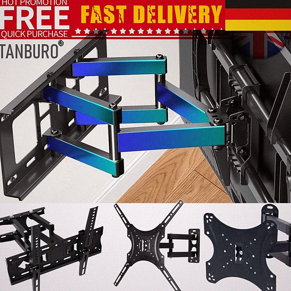 TANBURO TV Wandhalterung 32-75 Zoll schwenkbar & neigbar bis 50kg schwarz,5 Typ