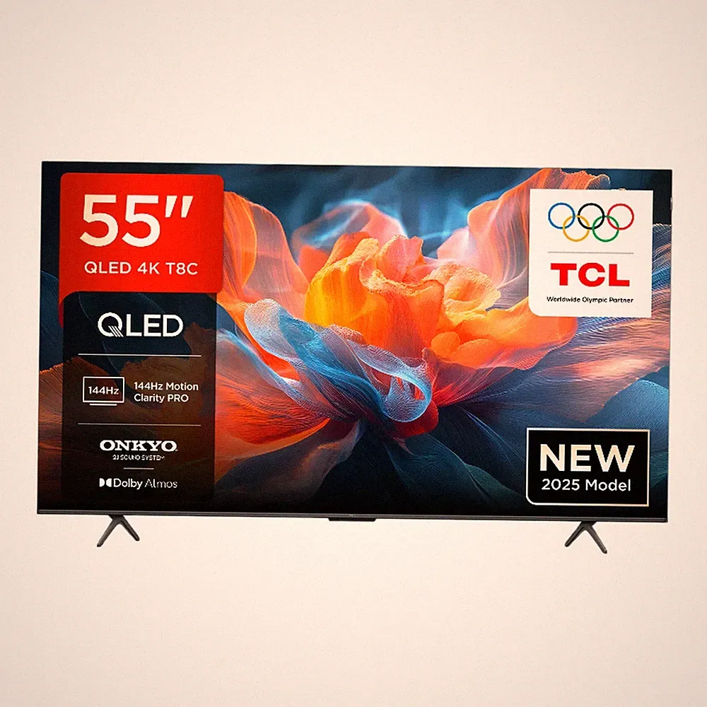 TCL 55T8C 55 Zoll QLED 4K Ultra HDR 144Hz Gaming QLED UHD Google TV Netflix Prim