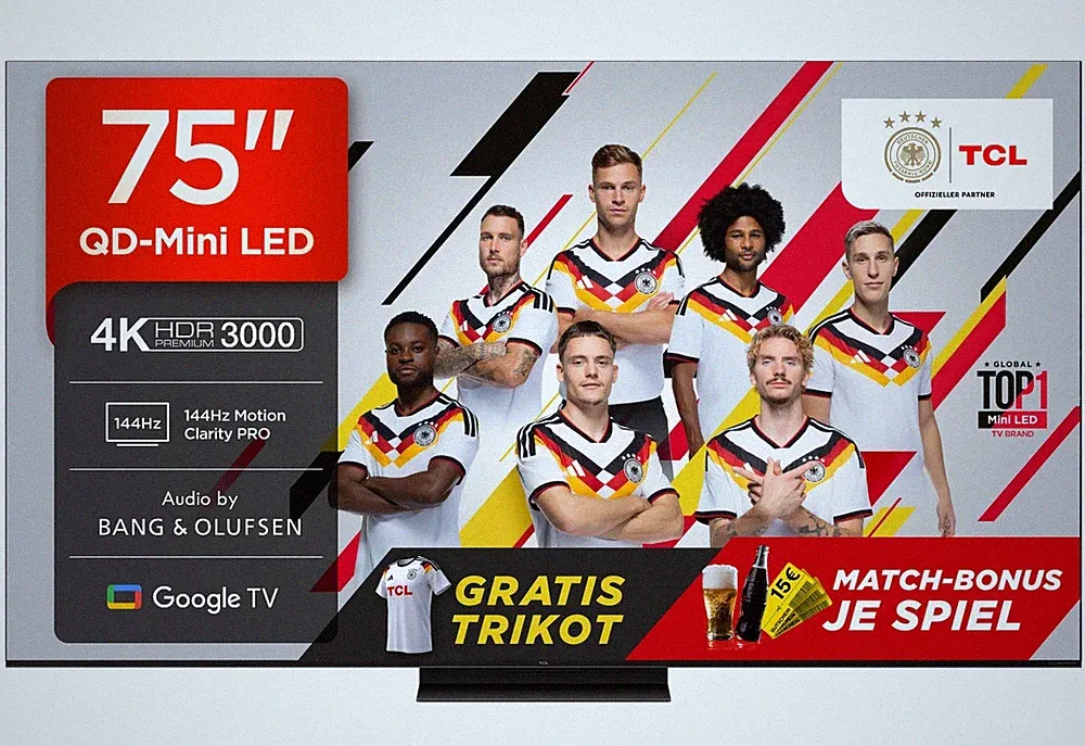 TCL 75 Zoll QLED Mini LED Fernseher, 4K HDR Premium, AirPlay, IMAX, AMD, 75Q7C