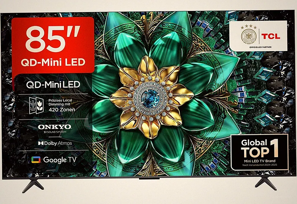 TCL 85Q6C 85 Zoll QD Mini LED Fernseher 4K HDR Premium 1000nits Smart TV mit