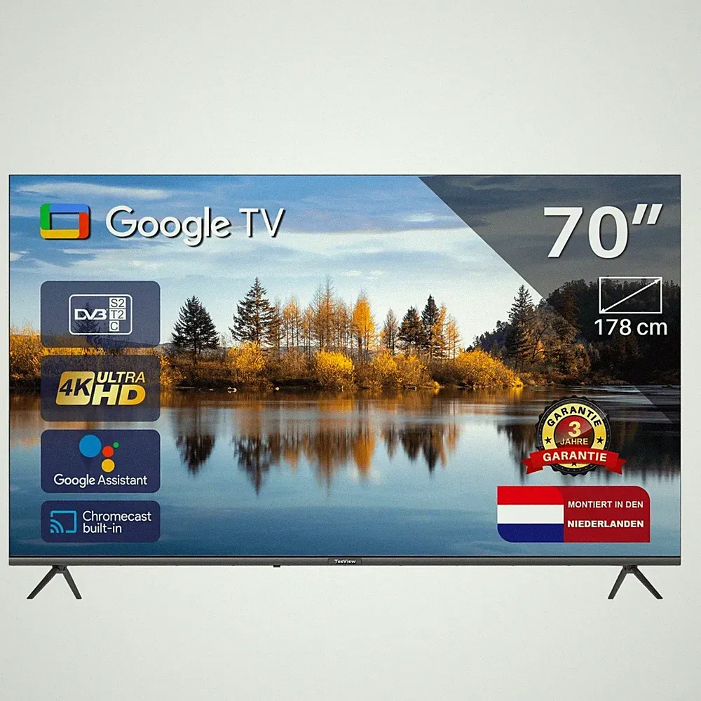 TeeView TV70UQG Smart TV 70 Zoll QLED 4K UHD Bluetooth Fernseher Dolby Apps NEU
