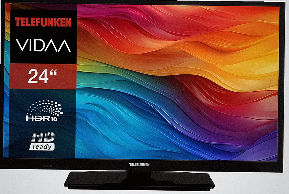 Telefunken 24 Zoll Fernseher VIDAA Smart TV HD-ready HDR LED TV mit Triple-Tuner