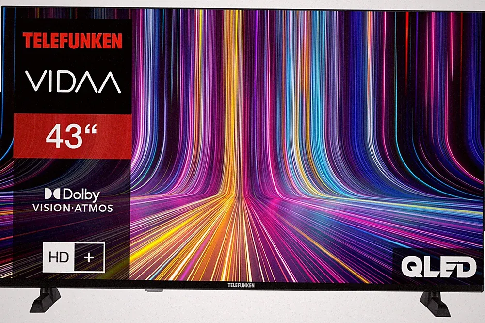 Telefunken 43 Zoll Fernseher QLED VIDAA Smart TV 4K UHD HDR Dolby Vision & Atmos