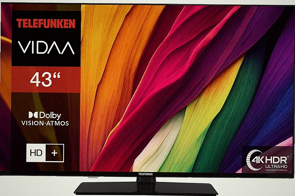 Telefunken 43 Zoll Fernseher VIDAA Smart TV 4K UHD HDR Dolby Vision Dolby Atmos