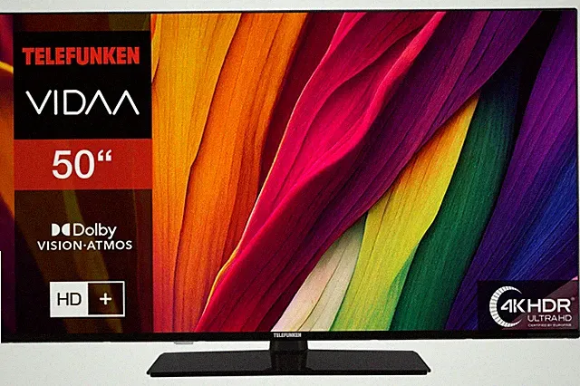 Telefunken 50 Zoll Fernseher VIDAA Smart TV 4K UHD HDR Dolby Vision Dolby Atmos