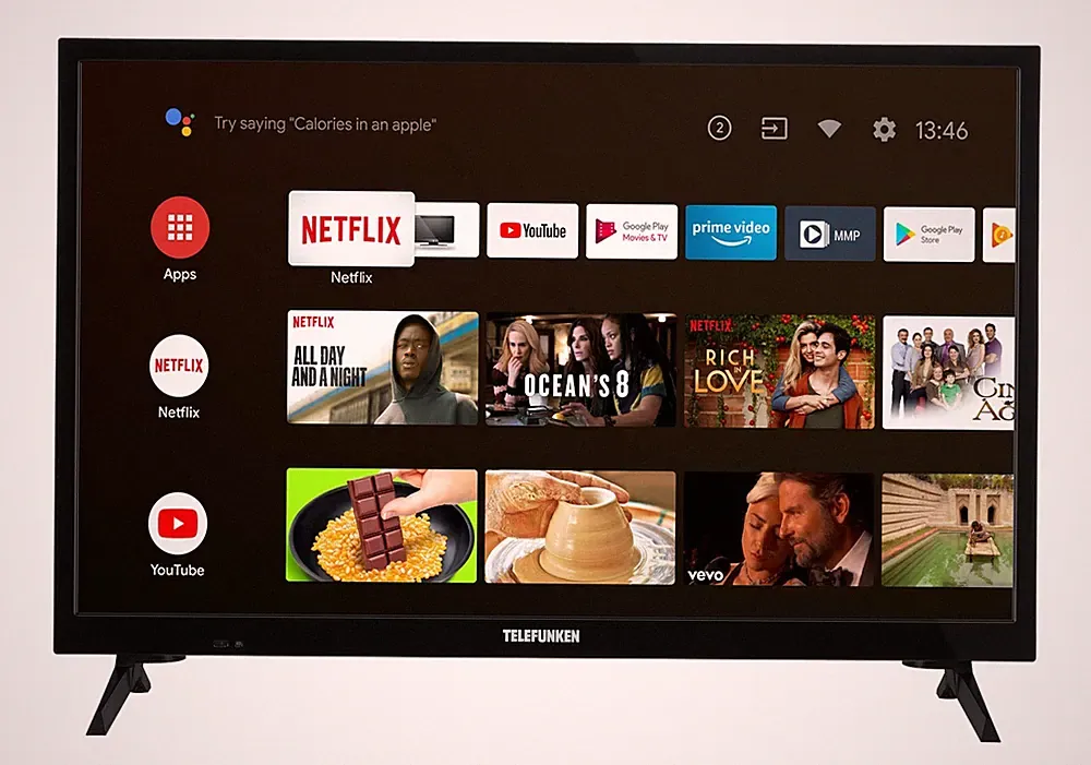 Telefunken D24H550X2CW 24 Zoll Fernseher Android Smart TV HD-Ready Triple-Tuner