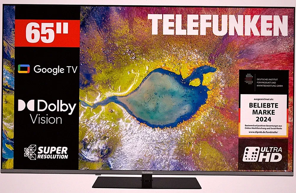 Telefunken D65U980B2CW Fernseher 65 Zoll Google Smart TV 4K UHD LED TV HDR 2026