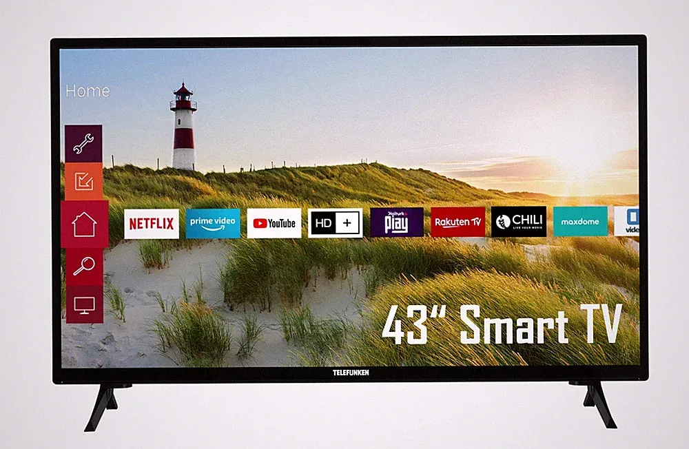 Telefunken Fernseher Smart TV 43 Zoll 108 cm LED Full HD Triple Tuner HDR DVB-C